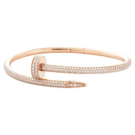 cartier juste un clou diamond bracelet|cartier nail bracelet with diamonds.